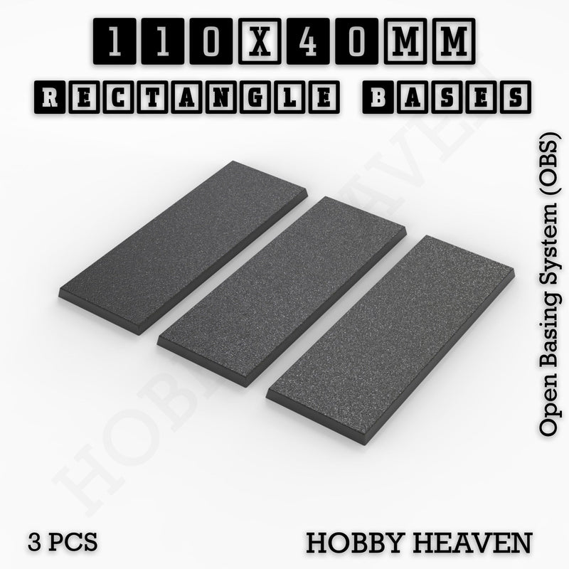 Rectangle Bases Range Sizes - 75x30mm to 125x40mm Medium Sizes 3d Print Full Range Tabletop Games - Only-Games