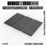 Rectangle Bases Range Sizes - 75x30mm to 125x40mm Medium Sizes 3d Print Full Range Tabletop Games - Only-Games