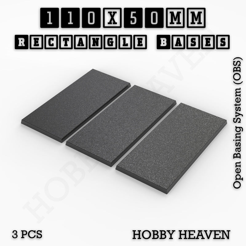 Rectangle Bases Range Sizes - 75x30mm to 125x40mm Medium Sizes 3d Print Full Range Tabletop Games - Only-Games