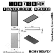 Rectangle Bases Range Sizes - 75x30mm to 125x40mm Medium Sizes 3d Print Full Range Tabletop Games - Only-Games
