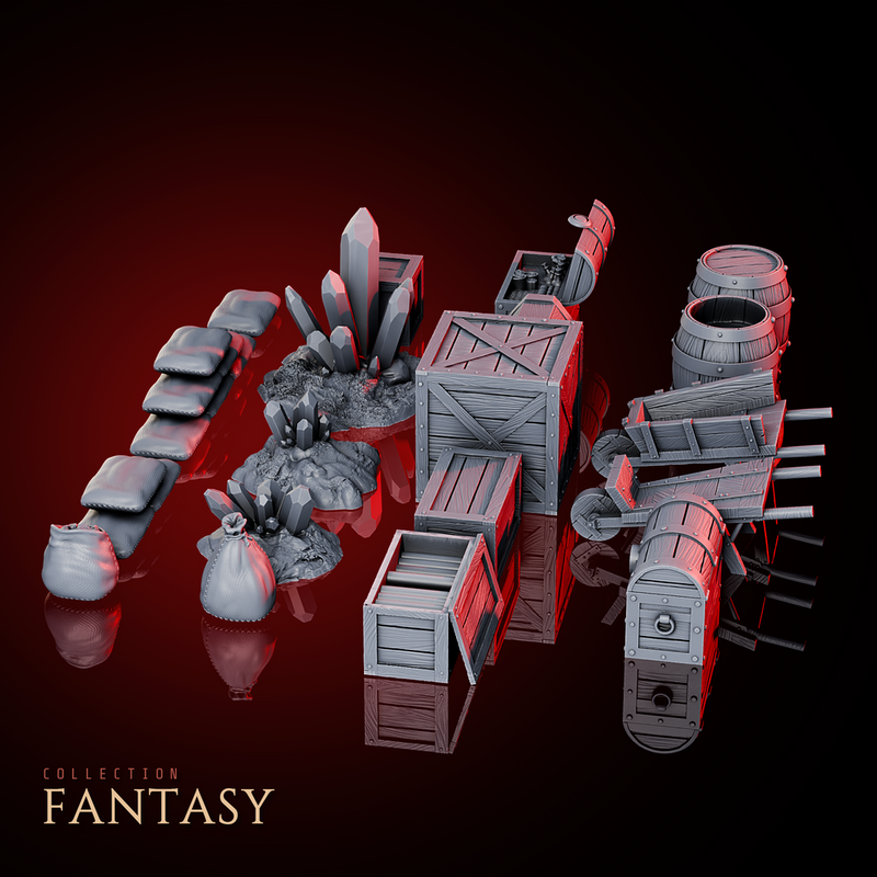 Dwarf Mine Crates & Escavating Material Pack - Only-Games