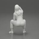 mechanic girl sitting and drinking water in suit and cap - Only-Games