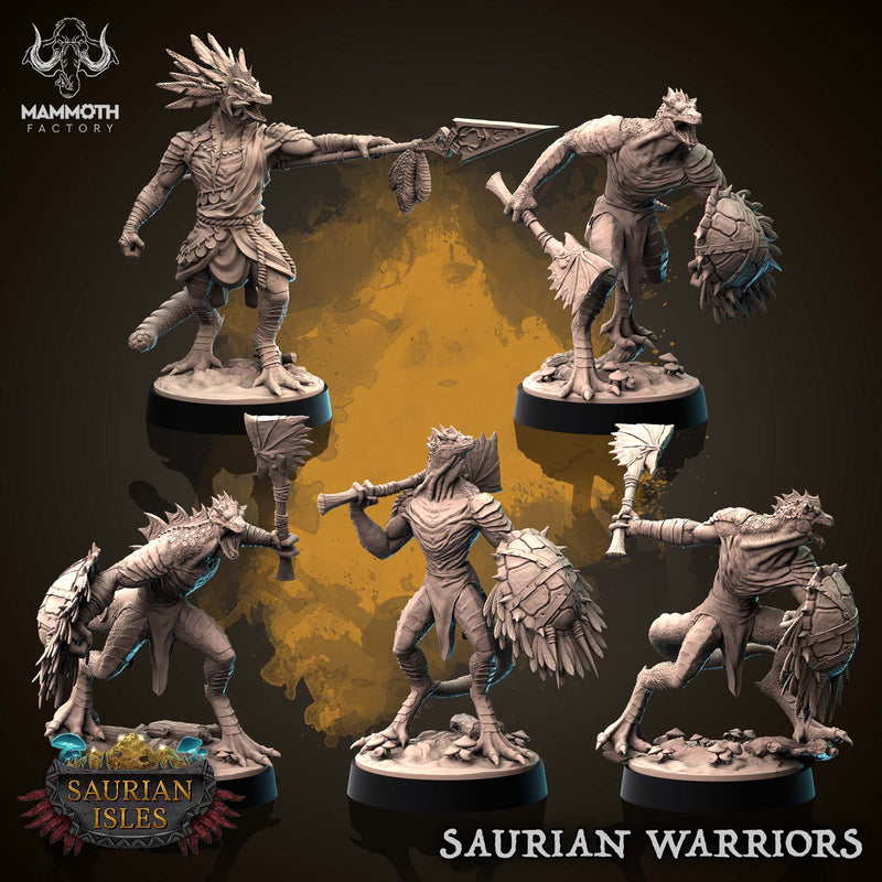 Saurian Warrior Pack with resin bases