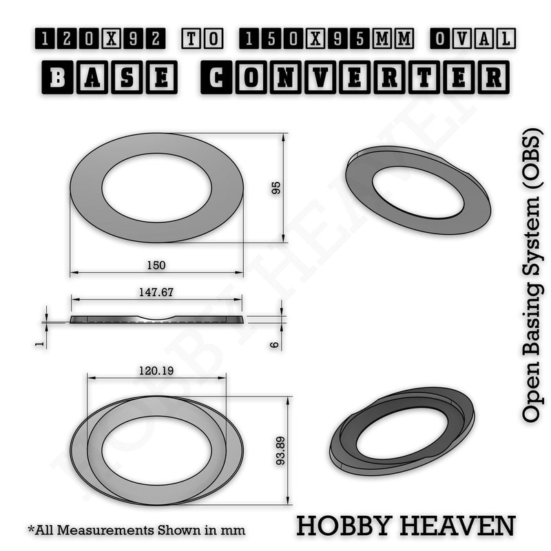 Oval To Oval Bases Size Converters 3d Print Full Range - Only-Games