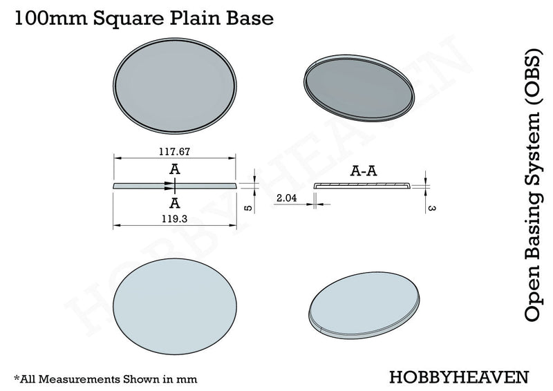 120x92mm Oval Plain Plastic Base - Only-Games