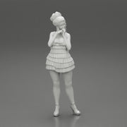 Sexy woman standing and posing and in fashion summer dress - Only-Games