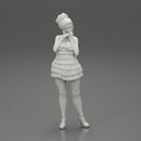 Sexy woman standing and posing and in fashion summer dress - Only-Games