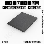 Rectangle Bases Range Sizes - 125x50mm to 200x175mm Large Sizes 3d Print Full Range Tabletop Games - Only-Games
