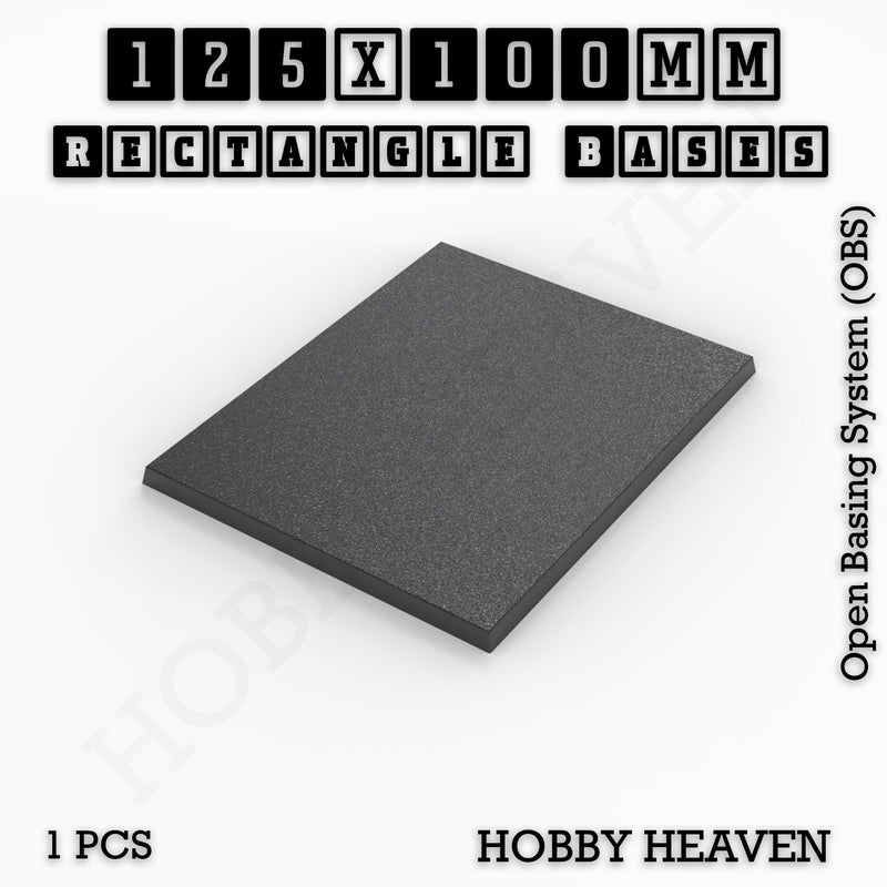 Rectangle Bases Range Sizes - 125x50mm to 200x175mm Large Sizes 3d Print Full Range Tabletop Games - Only-Games