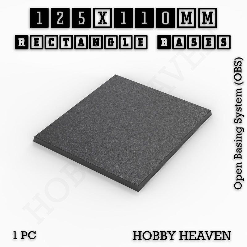 Rectangle Bases Range Sizes - 125x50mm to 200x175mm Large Sizes 3d Print Full Range Tabletop Games - Only-Games