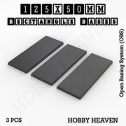Rectangle Bases Range Sizes - 125x50mm to 200x175mm Large Sizes 3d Print Full Range Tabletop Games - Only-Games