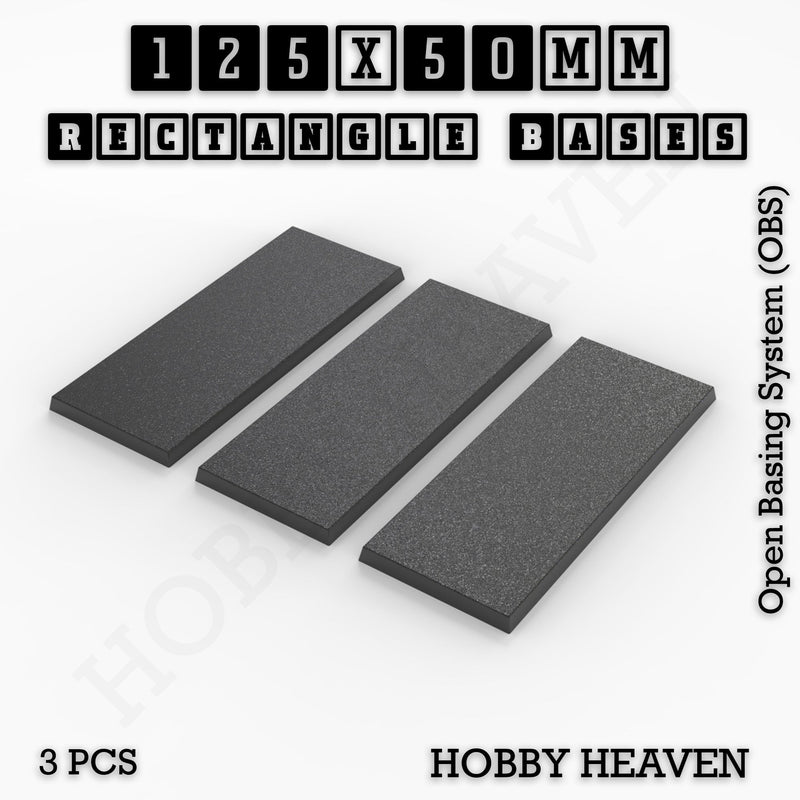 Rectangle Bases Range Sizes - 125x50mm to 200x175mm Large Sizes 3d Print Full Range Tabletop Games - Only-Games