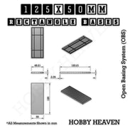 Rectangle Bases Range Sizes - 125x50mm to 200x175mm Large Sizes 3d Print Full Range Tabletop Games - Only-Games