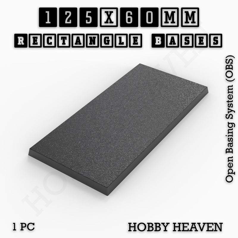 Rectangle Bases Range Sizes - 125x50mm to 200x175mm Large Sizes 3d Print Full Range Tabletop Games - Only-Games