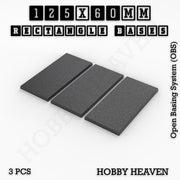 Rectangle Bases Range Sizes - 125x50mm to 200x175mm Large Sizes 3d Print Full Range Tabletop Games - Only-Games