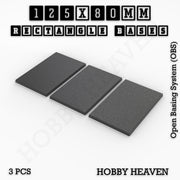 Rectangle Bases Range Sizes - 125x50mm to 200x175mm Large Sizes 3d Print Full Range Tabletop Games - Only-Games