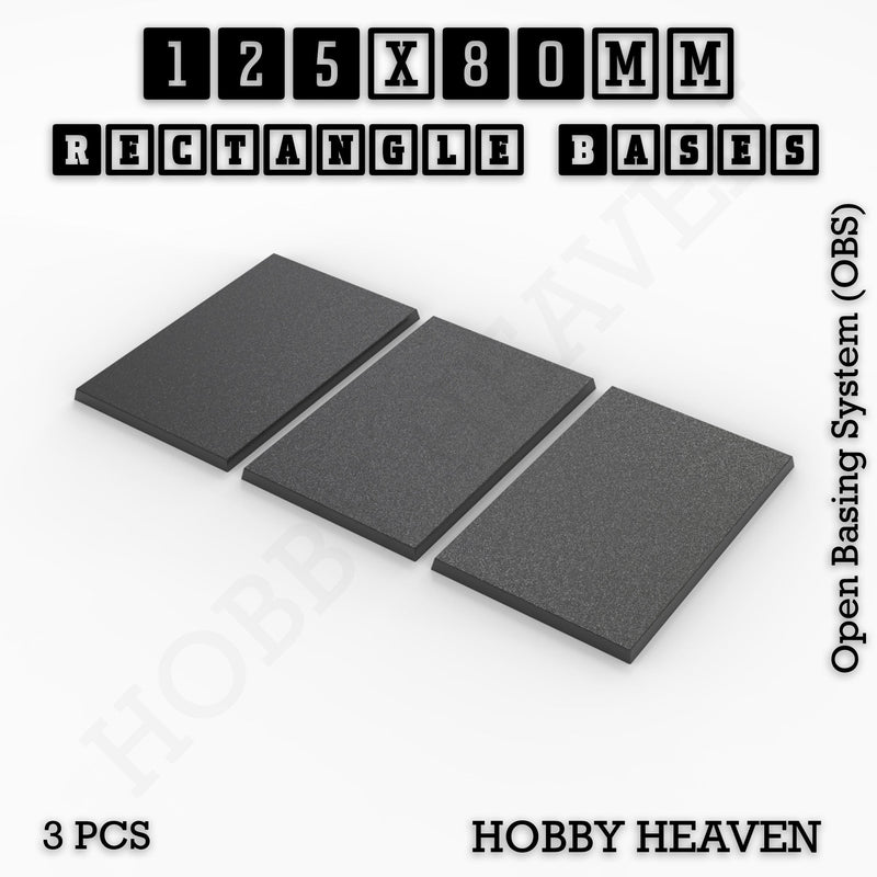 Rectangle Bases Range Sizes - 125x50mm to 200x175mm Large Sizes 3d Print Full Range Tabletop Games - Only-Games