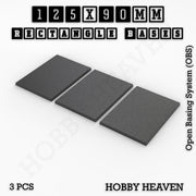 Rectangle Bases Range Sizes - 125x50mm to 200x175mm Large Sizes 3d Print Full Range Tabletop Games - Only-Games
