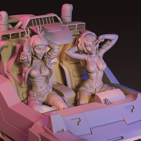 75mm Cyberpunk CAR & Female Characters