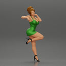 Sexy girl in mini dress and heels Leaning Against wall - Only-Games