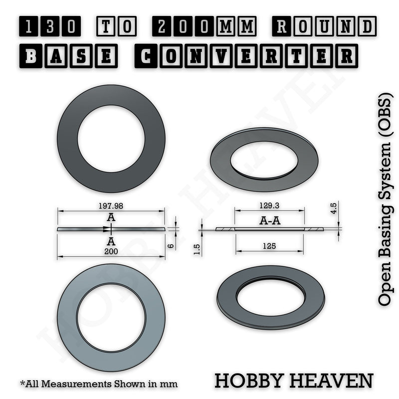 Round Bases Size Converters Round to Round 3d Print Full Range - Only-Games