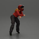 motorcyclist woman in helmet and hoodie sitting on motorcycle - Only-Games