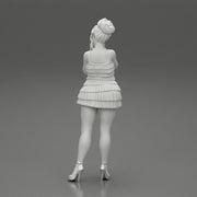 Sexy woman standing and posing and in fashion summer dress - Only-Games