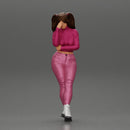 Tearful girl standing in jeans and mini shirt expressing deep sorrow with pigtails - Only-Games