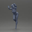 Woman in a bikini leaning on the car with her hands on the beach - Only-Games