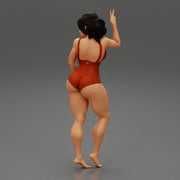 Printed Pretty Girl One Piece Swimsuit - Only-Games