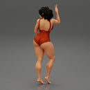 Printed Pretty Girl One Piece Swimsuit - Only-Games