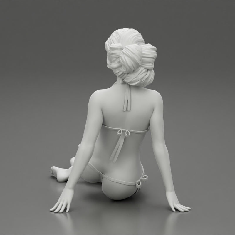 Sexy Woman Girl Sitting in Bikini on Beach - Only-Games