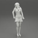 Young Woman in Mini Skirt shirt and Heels - Only-Games