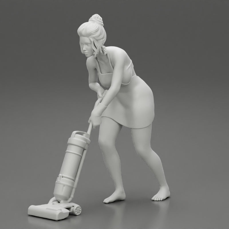 housewife makes home cleaning with a vacuum cleaner - Only-Games