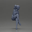 Elegant Woman in Pink Dress Relaxing with Graceful Pose - Only-Games