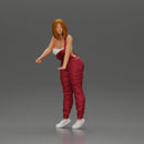 Mechanic Woman Holding Fuel Pump, Ready in Red Overalls - Only-Games