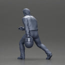 motorbike rider holding a helmet  helping a girl stand up with his hand after she fell off the bike - Only-Games