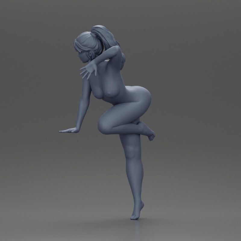 Naked girl leaning on the table - Only-Games