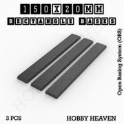 Rectangle Bases Range Sizes - 125x50mm to 200x175mm Large Sizes 3d Print Full Range Tabletop Games - Only-Games