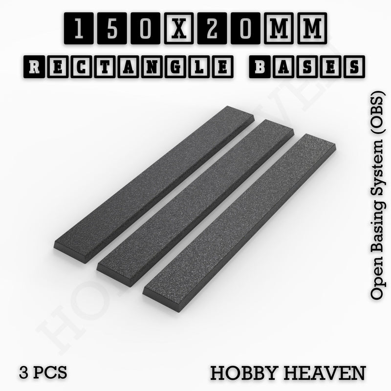Rectangle Bases Range Sizes - 125x50mm to 200x175mm Large Sizes 3d Print Full Range Tabletop Games - Only-Games