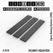 Rectangle Bases Range Sizes - 125x50mm to 200x175mm Large Sizes 3d Print Full Range Tabletop Games - Only-Games