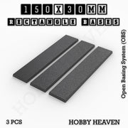 Rectangle Bases Range Sizes - 125x50mm to 200x175mm Large Sizes 3d Print Full Range Tabletop Games - Only-Games