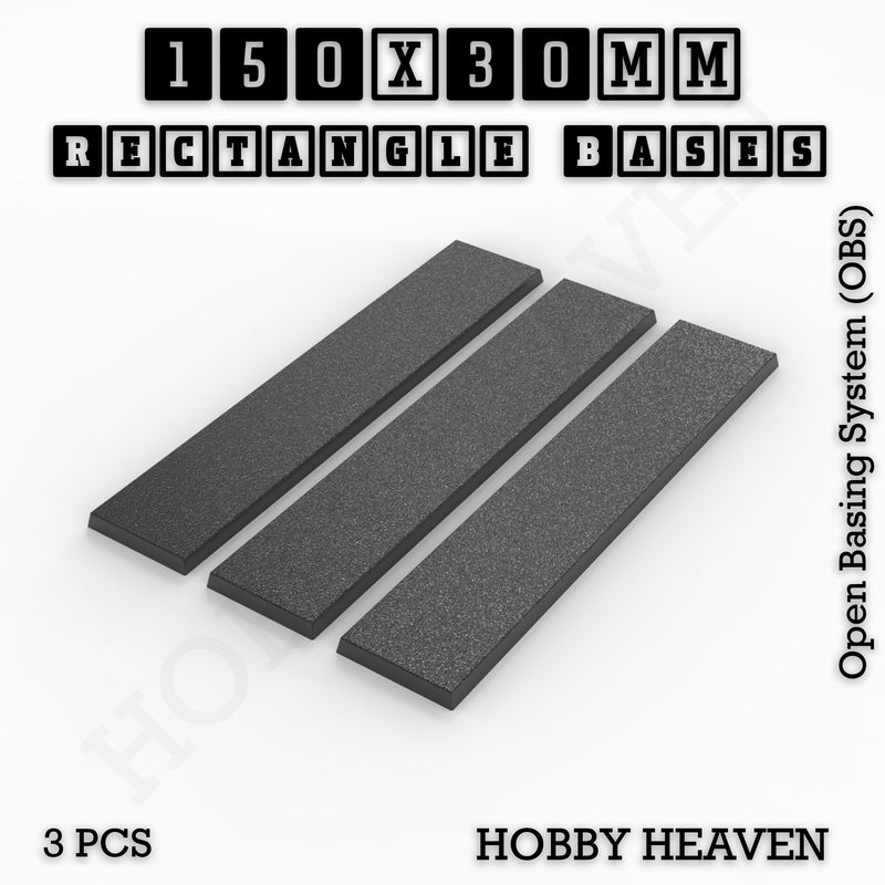 Rectangle Bases Range Sizes - 125x50mm to 200x175mm Large Sizes 3d Print Full Range Tabletop Games - Only-Games