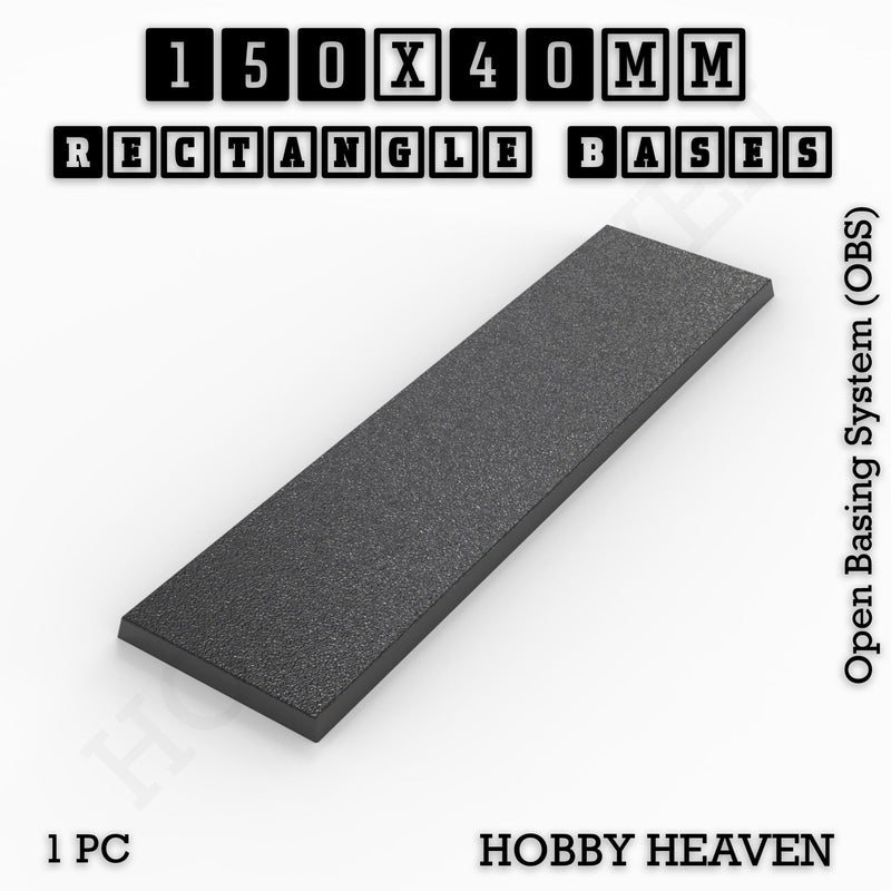 Rectangle Bases Range Sizes - 125x50mm to 200x175mm Large Sizes 3d Print Full Range Tabletop Games - Only-Games