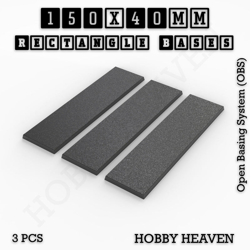 Rectangle Bases Range Sizes - 125x50mm to 200x175mm Large Sizes 3d Print Full Range Tabletop Games - Only-Games