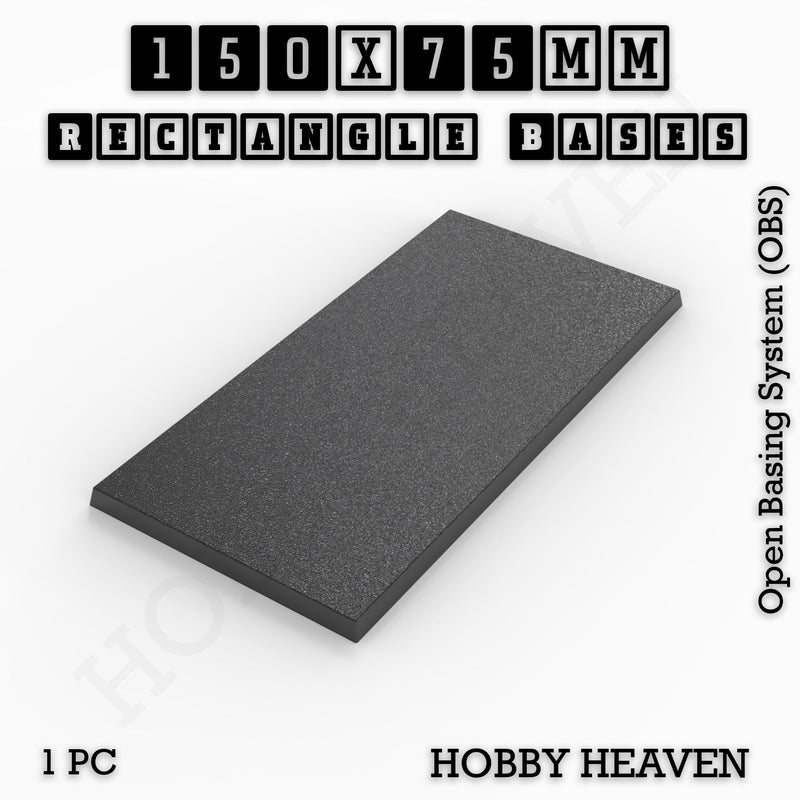 Rectangle Bases Range Sizes - 125x50mm to 200x175mm Large Sizes 3d Print Full Range Tabletop Games - Only-Games