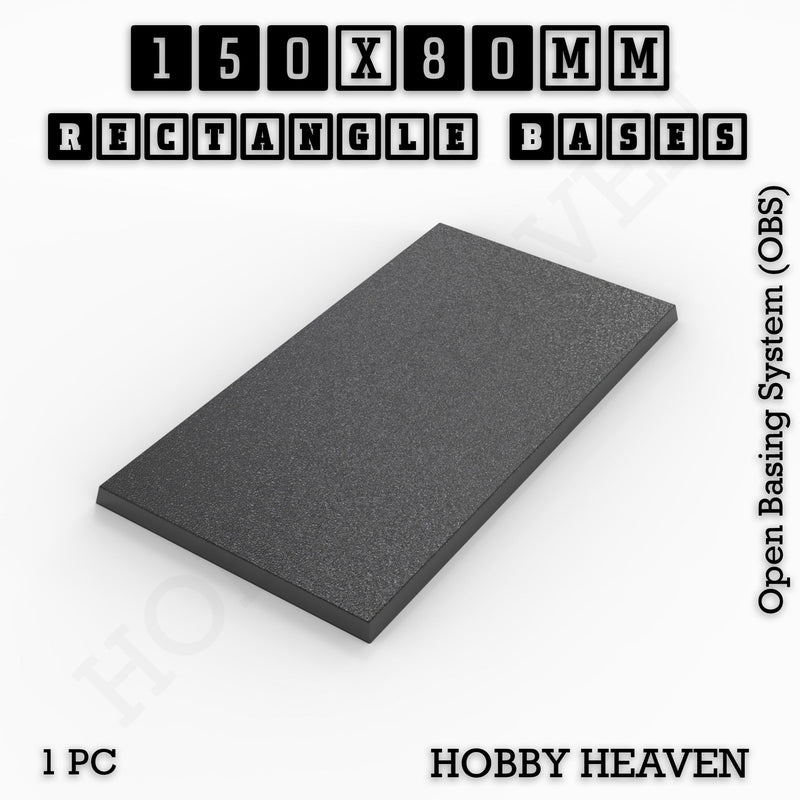 Rectangle Bases Range Sizes - 125x50mm to 200x175mm Large Sizes 3d Print Full Range Tabletop Games - Only-Games