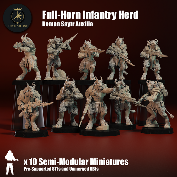 Saytr Auxilia "Full-Horn" Infantry Herd - Only-Games