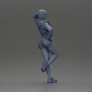 Sexy girl with short hair in mini jacket and shorts leaning on a car - Only-Games