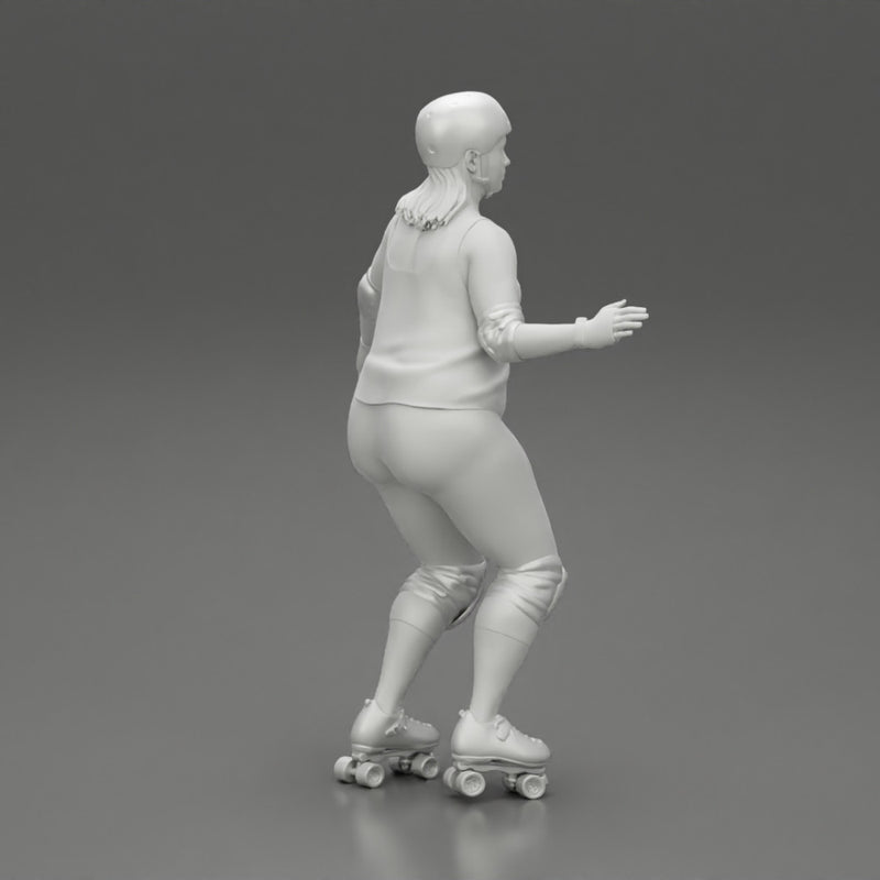 overweight derby girl roller skating